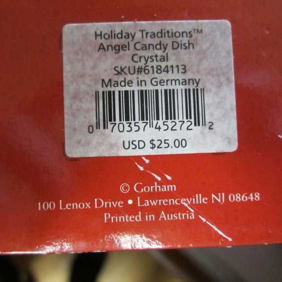 GORHAM CRYSTAL 2004 TO 2010, HOLIDAY TRADITIONS, ANGEL OF PEACE CANDY DISH - Picture 9 of 9